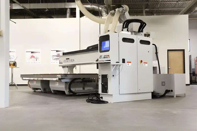 Exact Plus CNC router on a polished concrete showroom floor